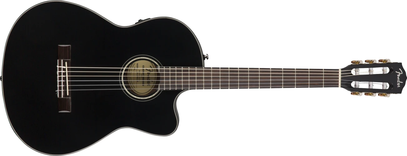 Fender CN-140SCE Nylon Thinline Black Elektro Klasik Gitar 1