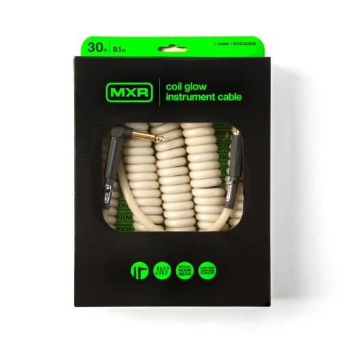 MXR DCICG30R 9 Metre Coil Glow Enstrüman Kablosu (Straight - Right Angle) 4
