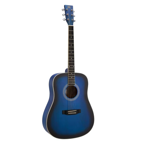 SX SD104KBUS Akustik Gitar (Blue Sunburst) 2