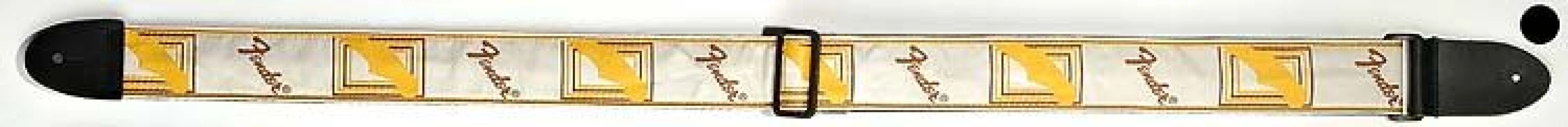 Fender Monogrammed Beyaz/Kahverengi/Sarı Gitar Askısı 1