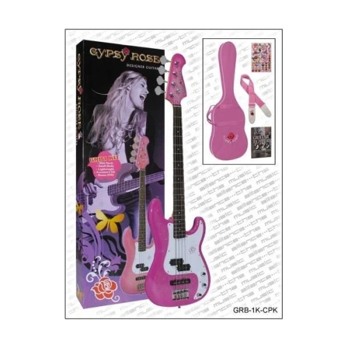 Valencia Grb1kcpk Bass Gitar Gypsy Rose Set Pembe 3