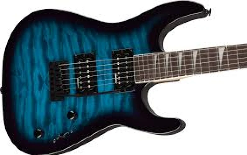 Jackson JS20 Dinky DKQ 2PT Amaranth Klavye Transparent Blue Burst Elektro Gitar 1