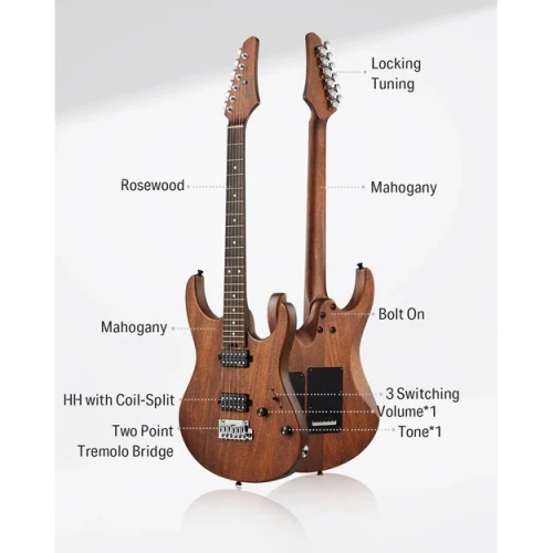 Donner DST-700 Elektro Gitar (Natural) 7