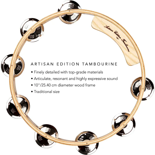 Meinl AE-ATA1S Ash Shell Steel Jingle 1-row 10" Artisan Tamburin 2