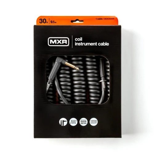 MXR DCICB30R Blk Ra Right/straight Coil Kablo (9 Metre) 1