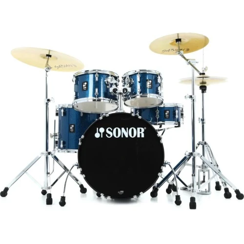 Sonor AQX Studio 5-Parça Akustik Davul Seti (Blue Ocean Sparkle) 1