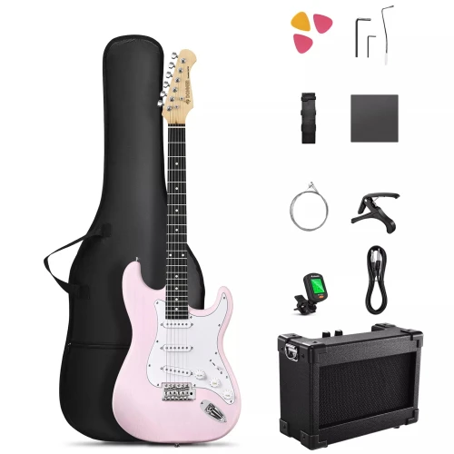 Donner DST-80 ST Elektro Gitar Seti (Pembe) 1
