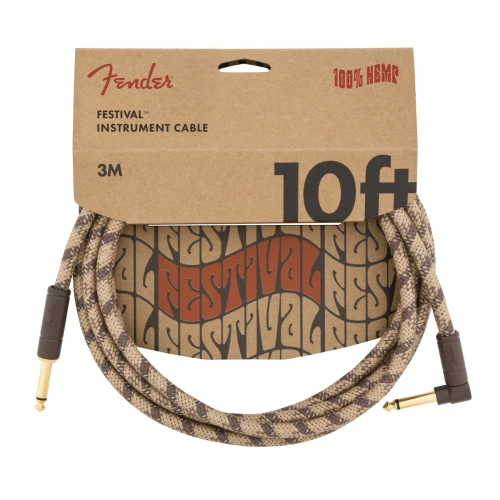 Fender 10 ANG CABLE HEMP BRN STRIPE 1