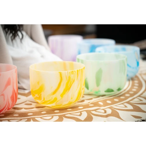 Meinl Sonic Energy 7-Parça Marble Crystal Singing Bowl Chakra Set (B4, A4, G4, F4, E4, D4, C4, 432 Hz) 6