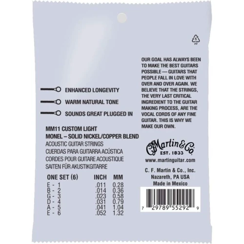 Martin Co Retro (MM11) 011-.052 Custom Light  Akustik Gitar Teli 3