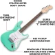 Squier Debut Stratocaster HSS Laurel Klavye Sea Foam Green Elektro Gitar 2