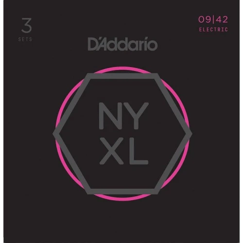 DADDARIO NYXL0942-3P ELEKTRO GİTAR TEL SETİ, 3 LÜ PAKET,  SUPER LIGHT 2