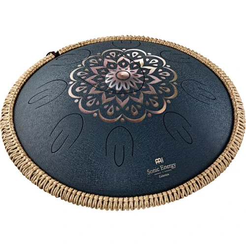 Meinl Sonic Energy OSTD2NBE Octave Steel Floral Design D Amara 16" Tongue Drum (Navy Blue) 1