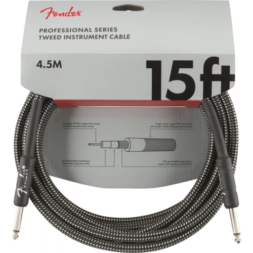 Fender Professional 4m Gri Tweed Enstrüman Kablosu 1