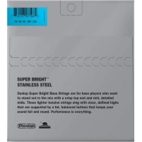 Jim Dunlop DBSBS45125 Super Bright Stainless Steel 5 Telli Bas Gitar Teli (45-125) 2