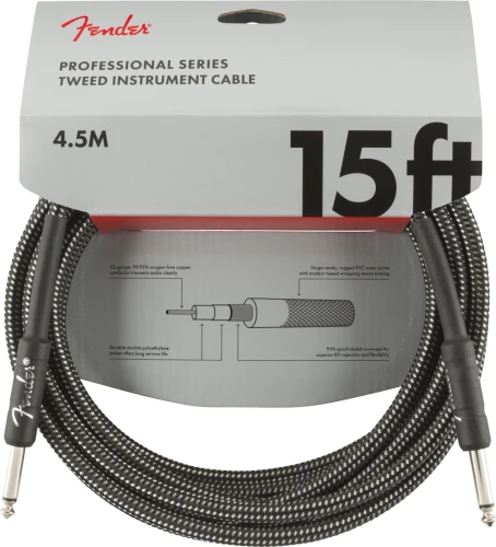 Fender Professional 4m Gri Tweed Enstrüman Kablosu 1