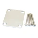 Fender 4-Bolt Vintage-Style Neck Plate Plain No Serial Number or Logo Chrome Gitar Yedek Parça 1