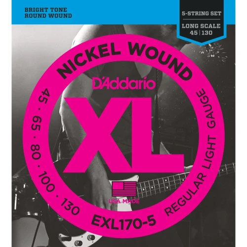 Daddario Exl170-5 Bass Gitar Tel Seti, Xl Serisi, 5 Telli, 45-130 3