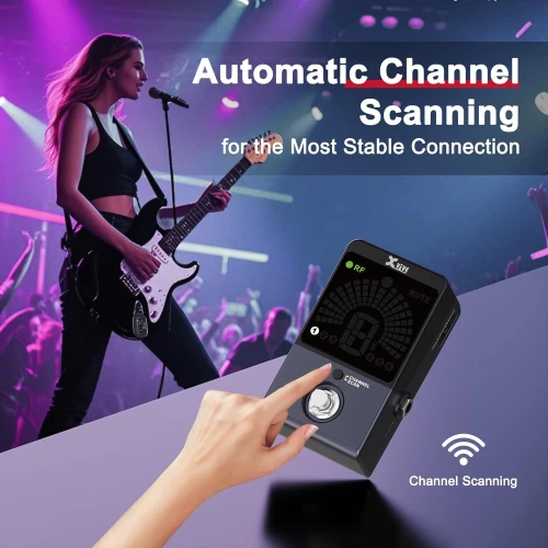 Xvive XV-P58 Akort Aletli Receiver Pedallı 5.8GHZ Kablosuz Gitar Bağlantı Sistemi - Siyah 5