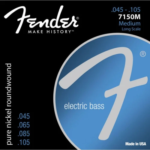 Fender Original 7150 Pure Nickel Roundwound Long Scale 7150M .045-.105 Bas Gitar Teli 1