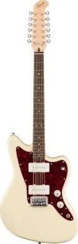 Squier Paranormal Jazzmaster XII Laurel Klavye TPG Olympic White Elektro Gitar 1