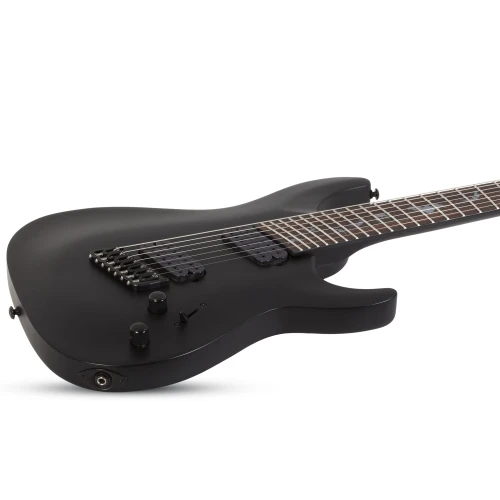Schecter Damien-7 Multiscale 7 Telli Elelktro Gitar (Mat Siyah) 2