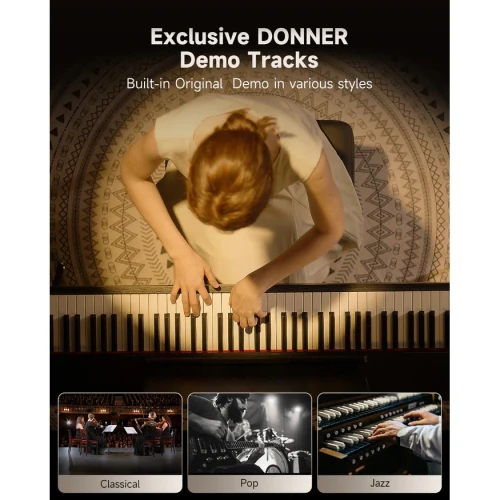 Donner Oura S100 Dijital Piyano (Black Oak Grain) 6