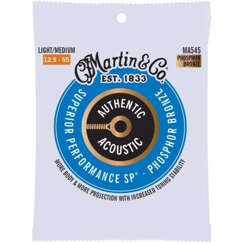 Martin Co MA545 SP Phosphor Bronze Akustik Gitar Telleri (Light Medium 12.5-55) 2