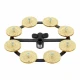 Meinl HTHH1B-BK Hihat 1 Row Hammered Brass Jingles Tamburin (Siyah) 5