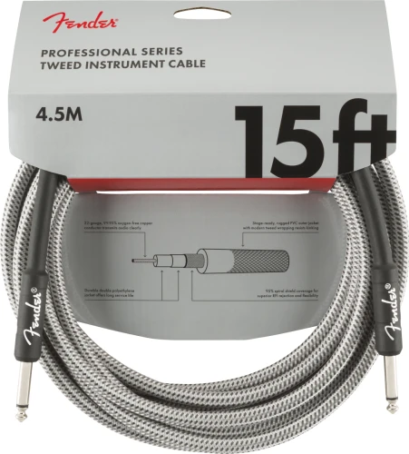 Fender Professional 4m Beyaz Tweed Enstrüman Kablosu 4