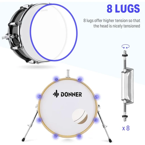 Donner DDS-520 5-Parça 22" Akustik Davul (Siyah) 6