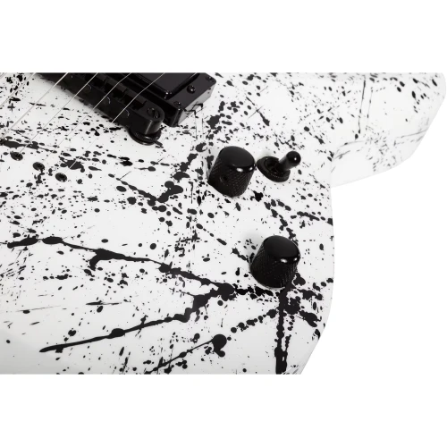 Schecter C-1 Ink Bomb Elektro Gitar (Black Ink Splatter) 4