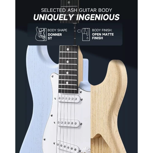 Donner DST-80 ST Elektro Gitar Seti (Sonic Blue) 3