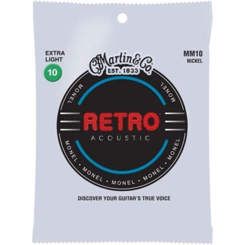 Martin Co Retro MM10 Nickel Alloy Extra Lt 10-47 Akustik Gitar Teli 1