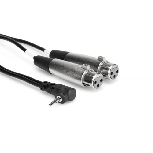HOSA 3.5 mm. 90 derece TRS (M)  Dual XLR (F) Stereo Breakout kablo, 1.5 mt. 1