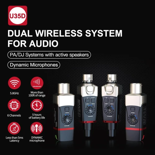 Xvive XV-U35D Kablosuz Mikrofon Sistemi - Çift Mikrofon için Set 2