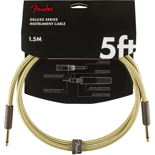 Fender Deluxe Düz/Düz Uçlu 1m Tweed Patch Kablosu 2