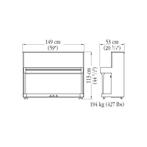 Yamaha B2 Akustik Duvar Piyanosu (Parlak Siyah) 2