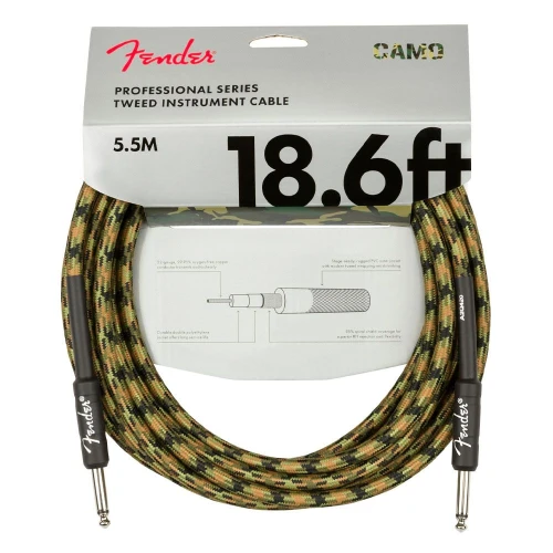 Fender Professional Düz/Düz Uçlu 5m Woodland Camo Enstrüman Kablosu 1
