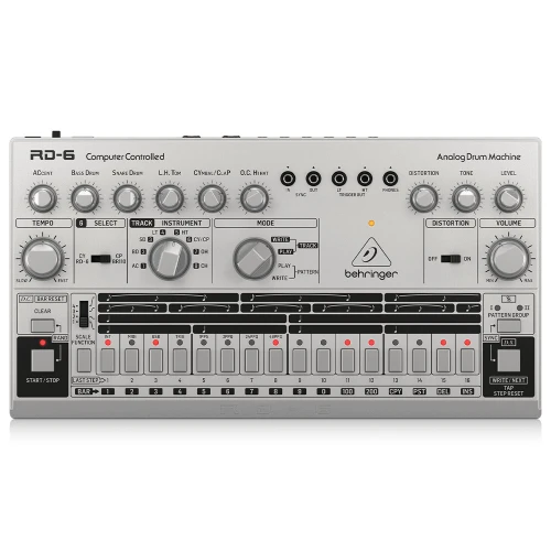 BEHRINGER RD-6-SR RHYTHM DESIGNER Analog Davul Makinesi (Gümüş Gri) 1