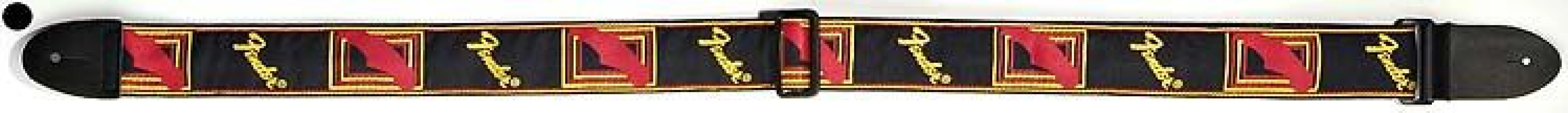 Fender 2" Monogrammed Strap BLK/YLW/RED 1