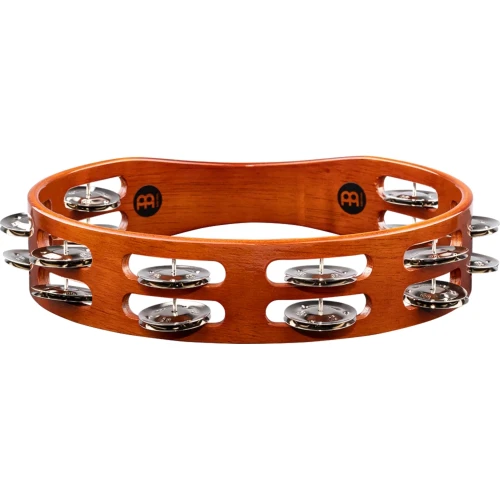 Meinl TA2AB Wood Nickelsilver Jingle 2-Rows Hand Tamburin (Antique Brown) 5