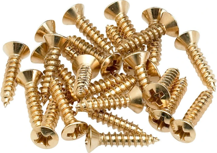 Fender Pickguard/Control Plate Mounting Screws 24 Gold Gitar Yedek Parça 1