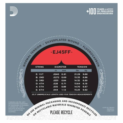 DADDARIO EJ45FF KLASİK GİTAR TEL SETİ, PRO-ARTE, CARBON TREBLES-DY 2