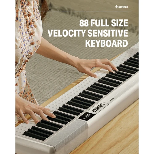 Donner DEP-1 Taşınabilir Dijital Piyano (Beyaz) 2
