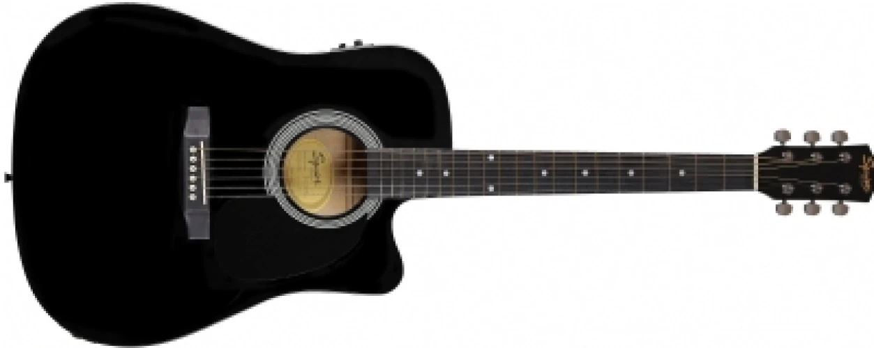 Squier SA-105CE Dreadnought Cutaway Black Elektro Akustik Gitar 2