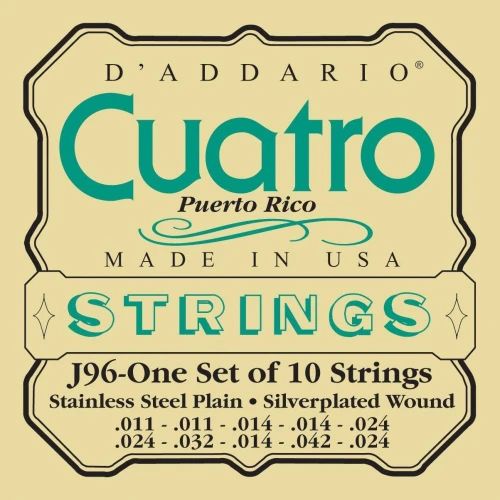 DADDARIO J96 PUERTO RICO CUATROSU İSİMLİ ENSTRÜMAN İÇİN 10\'LU TAKIM 3