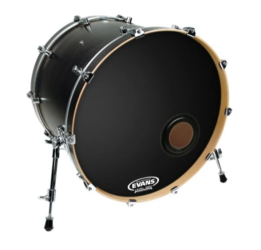 EVANS BD20REMAD 20" DERİ RESONANT KİCK SİYAH ÖN SÜNGERLİ DELİKLİ TEK KAT 2