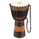 Meinl ADJ3-M+BAG African Style Rope Tuned Series Medium 10" Djembe (Brown/Black) 1