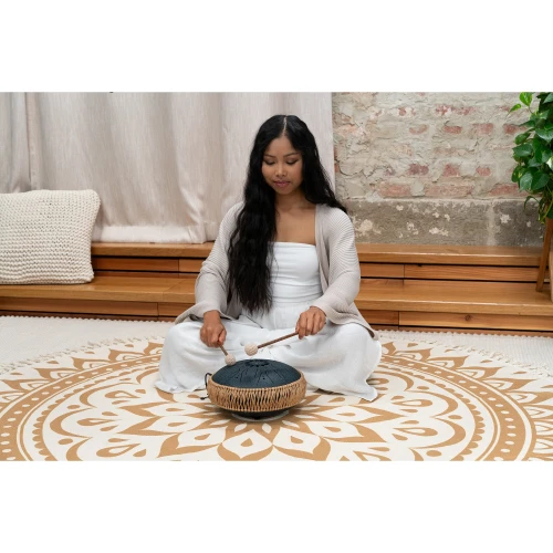 Meinl Sonic Energy 10" Medium Octave Steel Tongue Drum (C Minor, 8 Notes, 432 Hz, Navy Blue) 5